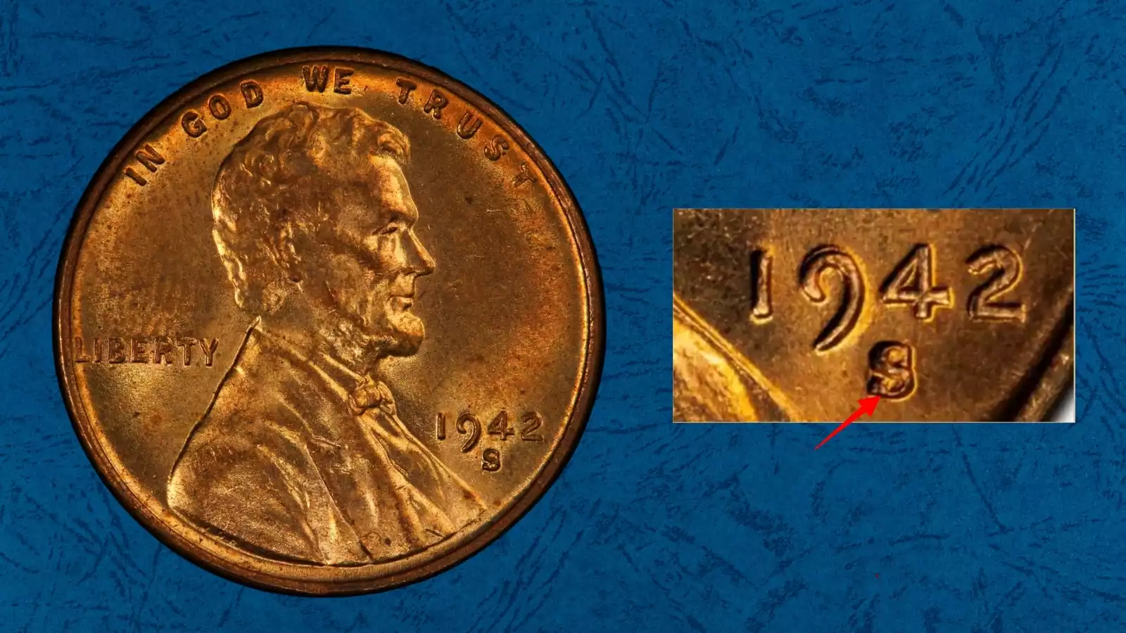 1942-S wheat penny triple-punched RPM plus DDO combination error — three S impressions with doubled die obverse on same coin