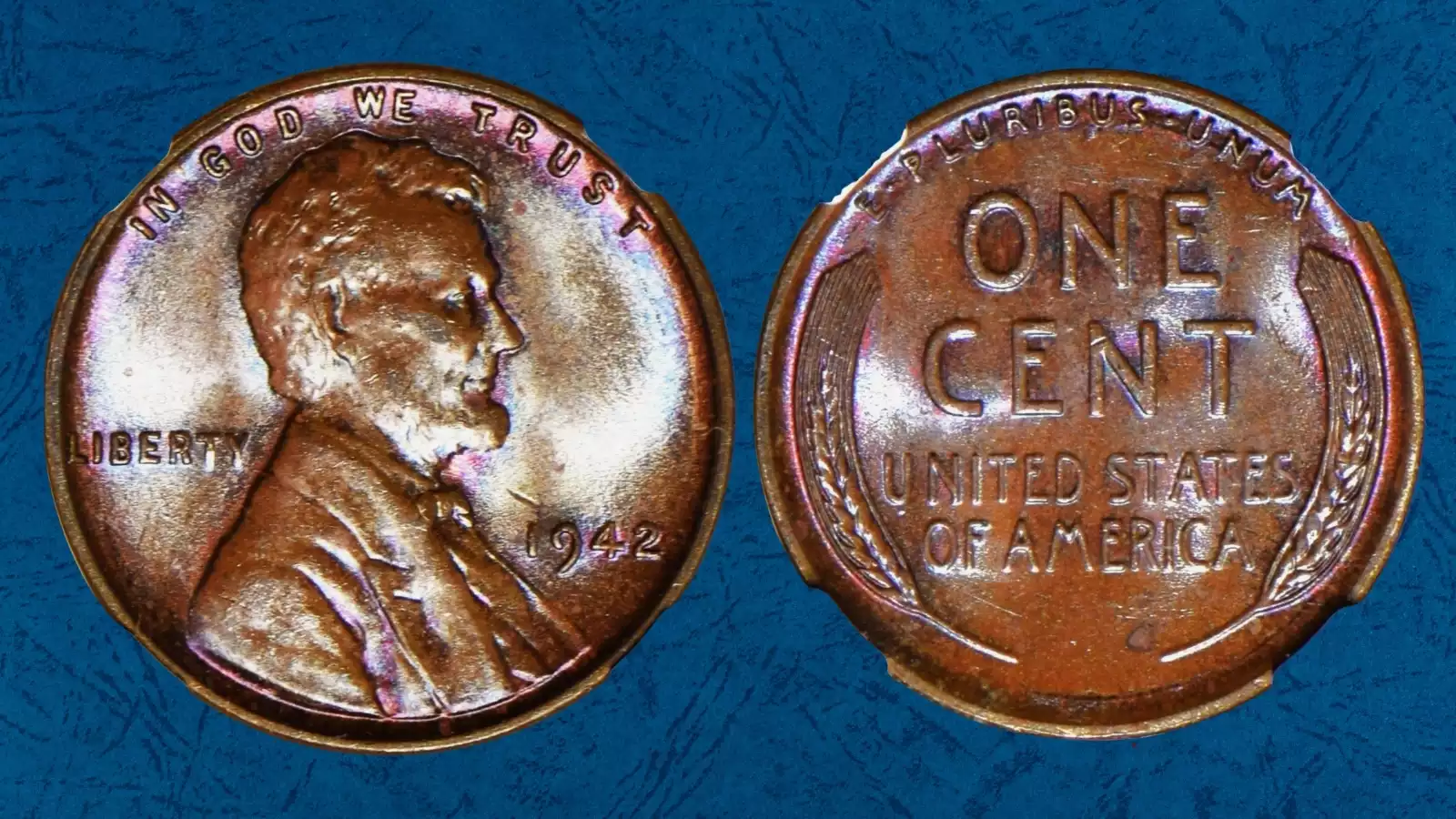 1942 wheat penny on digital scale showing wrong planchet error — weight significantly above standard 3.11 gram bronze planchet